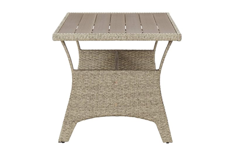 Trädgårdsbord grå 130x70x66 cm konstrotting - Grå - Matbord utomhus