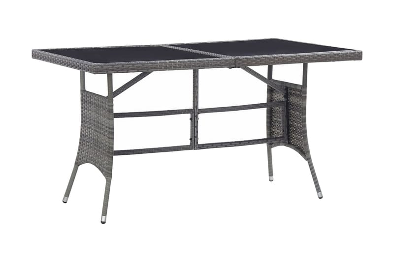 Trädgårdsbord grå 140x80x74 cm konstrotting - Gr�å - Matbord utomhus