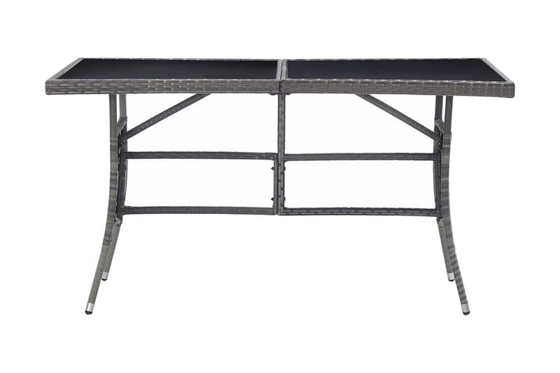 Trädgårdsbord grå 140x80x74 cm konstrotting - Grå - Matbord utomhus