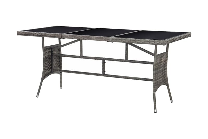 Trädgårdsbord grå 170x80x74 cm konstrotting - Grå - Matbord utomhus