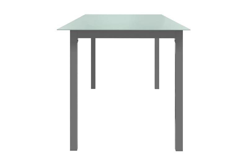Trädgårdsbord ljusgrå 190x90x74 cm aluminium och glas - Grå - Matbord utomhus