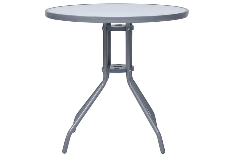 Trädgårdsbord ljusgrå 80 cm stål och glas - Grå - Matbord utomhus