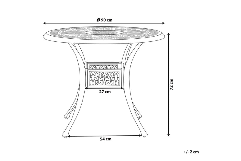Trädgårdsbord rund 90 cm vit ANCONA - Vit - Utemöbler & utemiljö - Utebord & trädgårdsbord - Matbord utomhus
