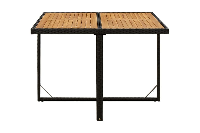 Trädgårdsbord svart 109x107x74 cm konstrotting & massiv akac - Svart - Matbord utomhus