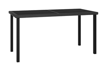 Trädgårdsbord svart 140x70x73 cm konstrotting
