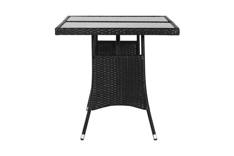 Trädgårdsbord svart 140x80x74 cm konstrotting - Svart - Matbord utomhus