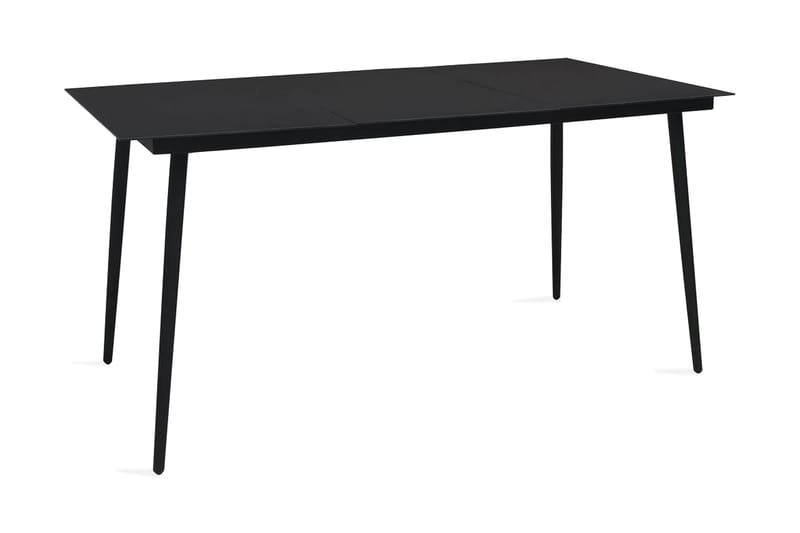Trädgårdsbord svart 150x80x74 cm stål och glas - Svart - Matbord utomhus