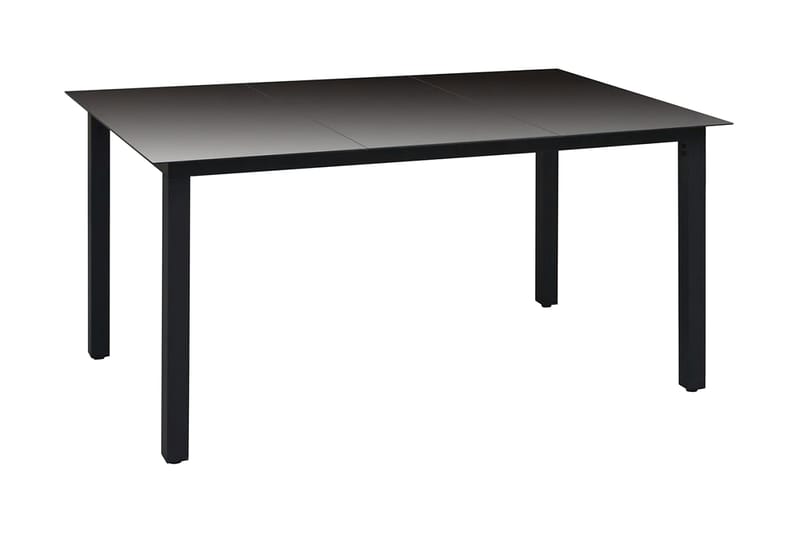 Trädgårdsbord svart 150x90x74 cm aluminium och glas - Svart - Matbord utomhus