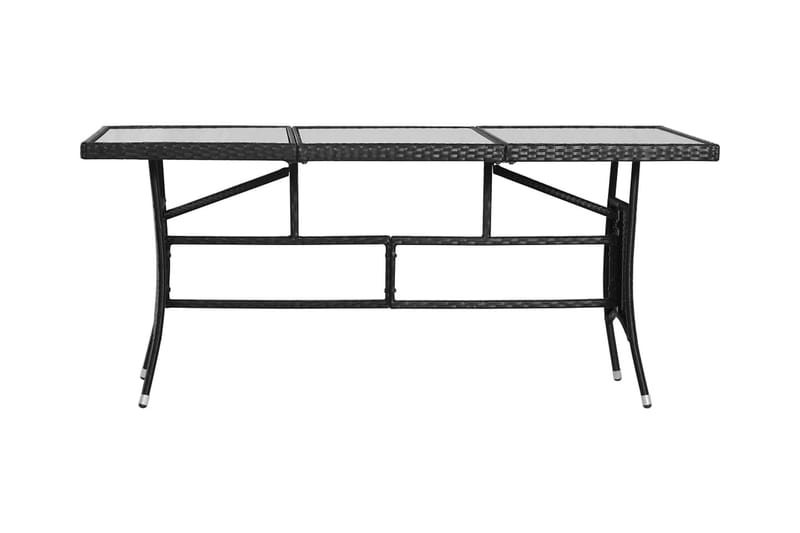 Trädgårdsbord svart 170x80x74 cm konstrotting - Svart - Matbord utomhus