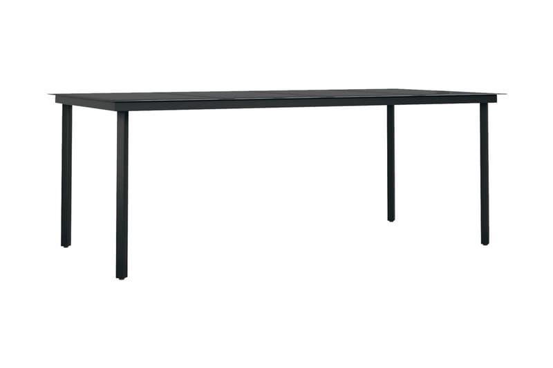 Trädgårdsbord svart 200x100x74 cm stål och glas - Svart - Matbord utomhus