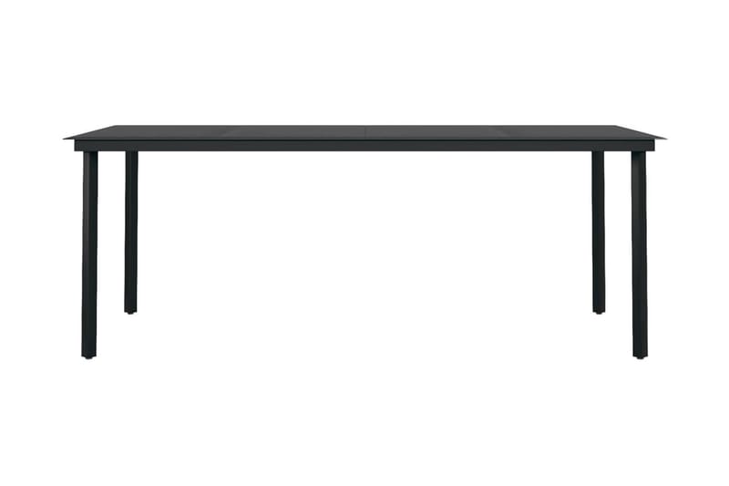 Trädgårdsbord svart 200x100x74 cm stål och glas - Svart - Matbord utomhus