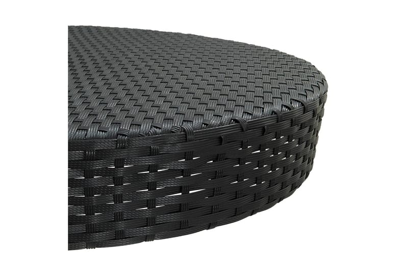 Trädgårdsbord svart 75,5x106 cm konstrotting - Svart - Matbord utomhus