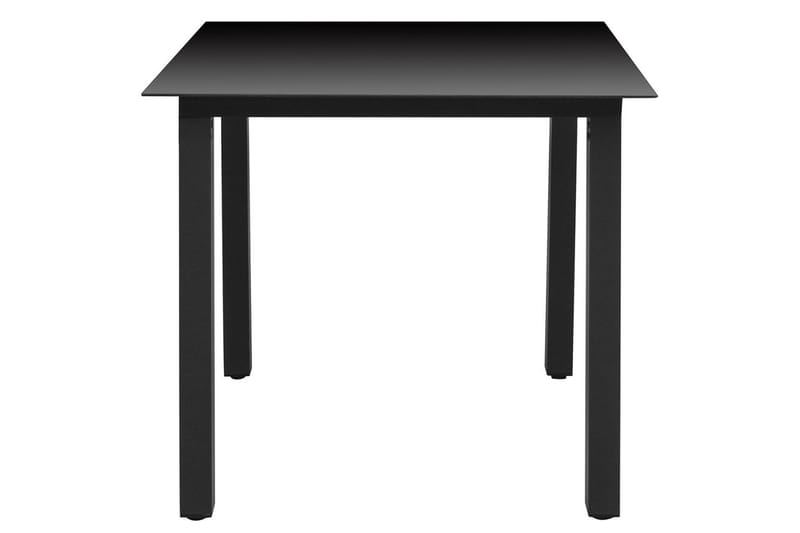 Trädgårdsbord svart 80x80x74 cm aluminium och glas - Svart - Matbord utomhus