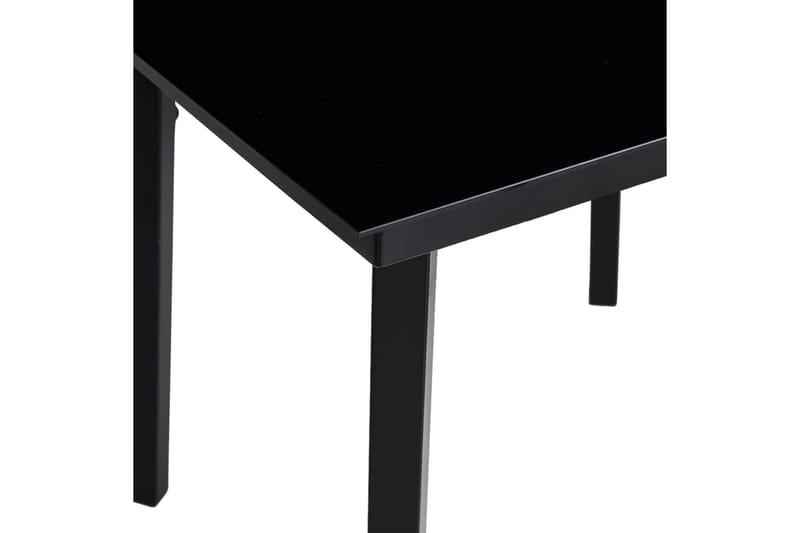 Trädgårdsbord svart 80x80x74 cm stål och glas - Svart - Matbord utomhus