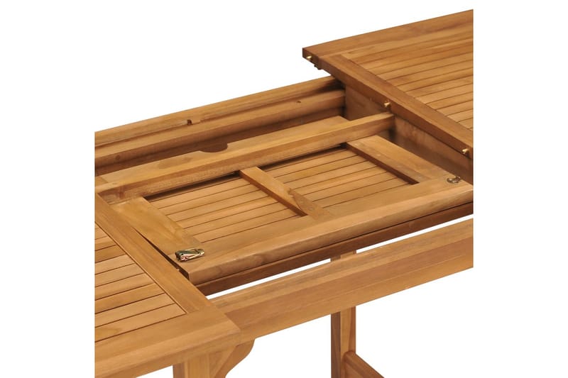 Trädgårdsbord utdragbart (110-160)x80x75cm massiv teak - Brun - Matbord utomhus