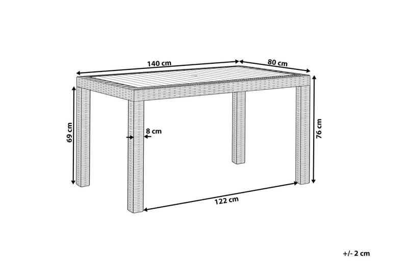 Trädgårdsbord Valderamo 140x80 cm - Grå - Utemöbler & utemiljö - Utebord & trädgårdsbord - Matbord utomhus