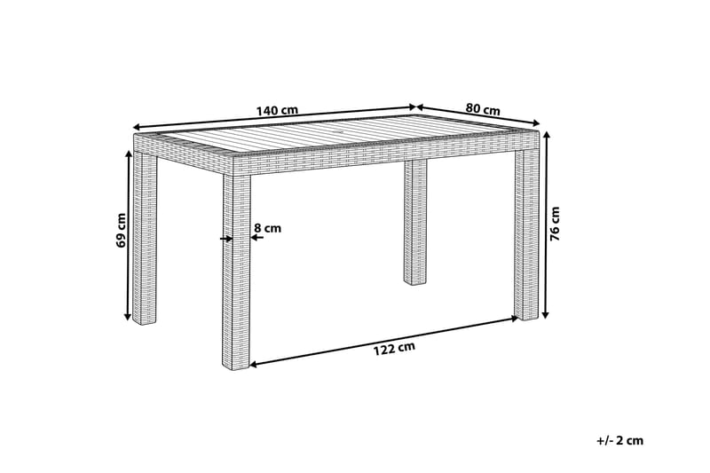 Trädgårdsbord Valderamo 140x80 cm - Svart - Utemöbler & utemiljö - Utebord & trädgårdsbord - Matbord utomhus