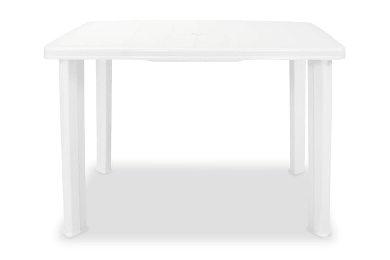 Trädgårdsbord vit 101x68x72 cm plast - Vit - Matbord utomhus