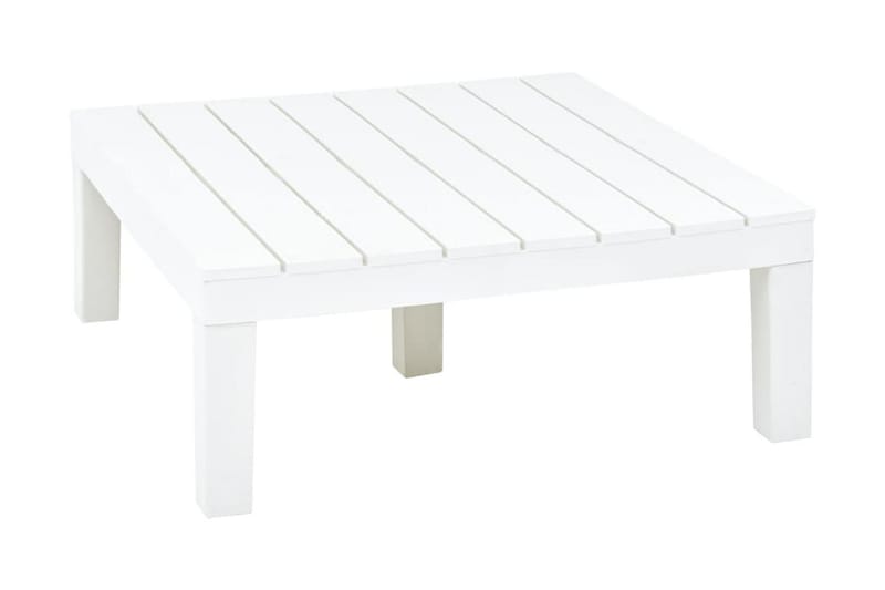 Trädgårdsbord vit 78x78x31 cm plast - Vit - Matbord utomhus