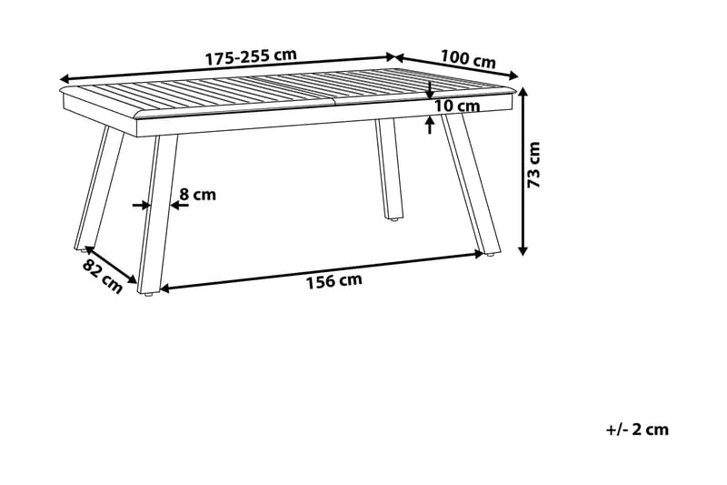 Trädgårdsbord Pereta 255 cm - Grå - Matbord utomhus
