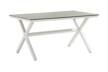 Tunis Kryssbord 150x90 cm – Utemöbler Matbord Utomhus i Trä för Uteplats och Trädgård - Vit / Grå - Utemöbler & utemiljö - Utebord & trädgårdsbord - Matbord utomhus