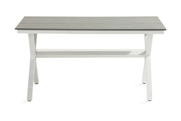 Tunis Kryssbord 150x90 cm – Utemöbler Matbord Utomhus i Trä för Uteplats och Trädgård - Vit / Grå - Utemöbler & utemiljö - Utebord & trädgårdsbord - Matbord utomhus