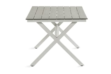 Tunis Kryssbord 150x90 cm – Utemöbler Matbord Utomhus i Trä för Uteplats och Trädgård - Vit / Grå - Utemöbler & utemiljö - Utebord & trädgårdsbord - Matbord utomhus