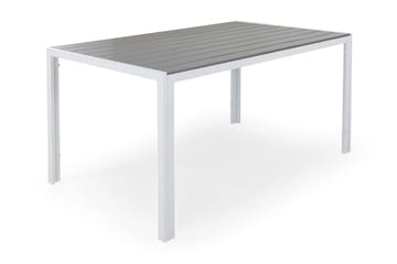 Tunis Utebord – Matbord Utomhus 150x90 cm – Trädgårdsbord för Uteplats och Altan - Vit / Grå - Utemöbler & utemiljö - Utebord & trädgårdsbord - Matbord utomhus