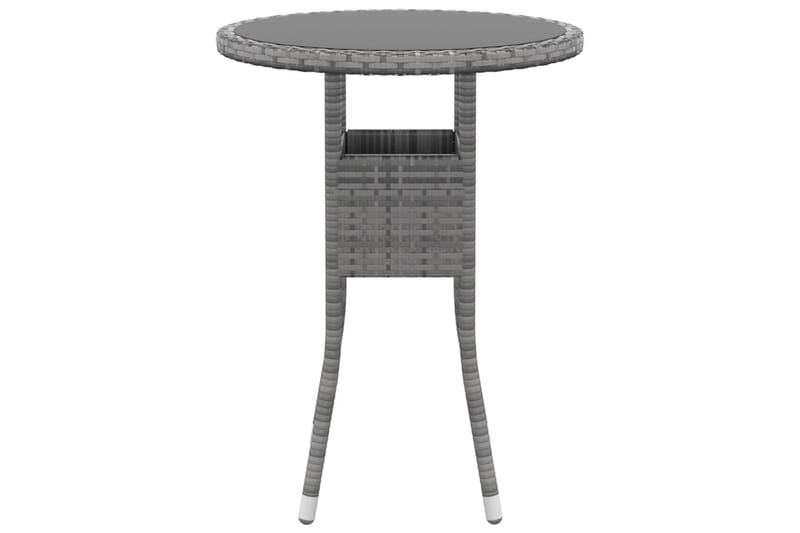 Utebord Ã˜60x75 cm Härdat glas och konstrotting grå - Grå - Matbord utomhus