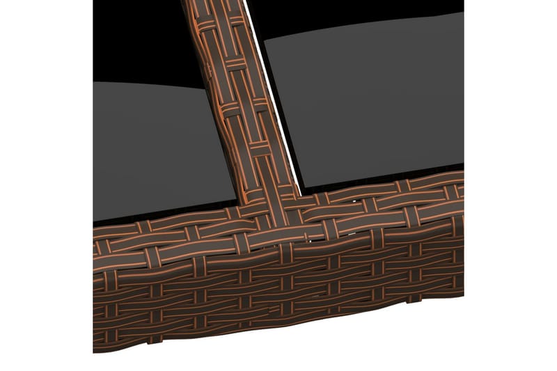 Utebord 150x90x75 cm Härdat glas och konstrotting brun - Brun - Matbord utomhus