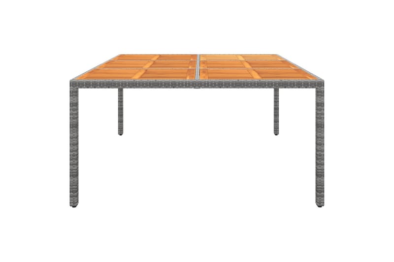 Utebord 200x150x75 cm akaciaträ och konstrotting grå - Grå - Matbord utomhus