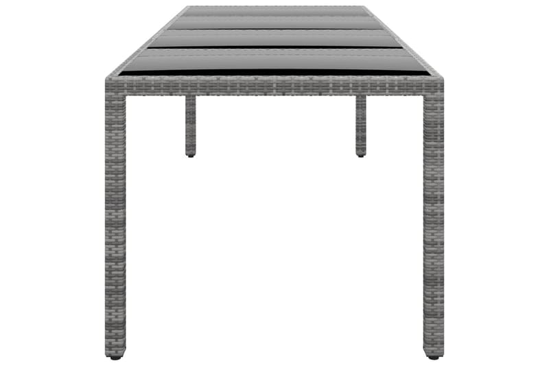 Utebord 250x100x75 cm härdat glas och konstrotting grå - Grå - Matbord utomhus