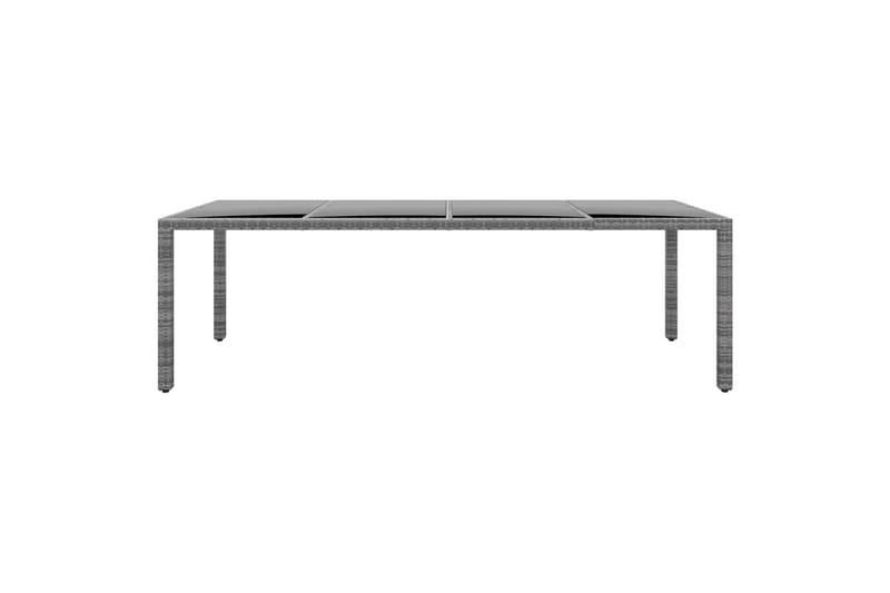Utebord 250x100x75 cm härdat glas och konstrotting grå - Grå - Matbord utomhus