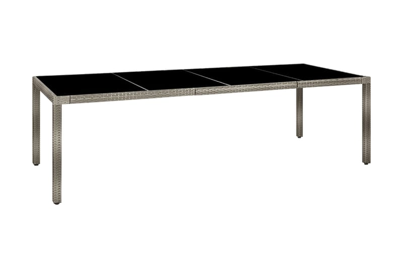 Utebord grå 250x100x75 cm härdat glas och konstrotting - Grå - Matbord utomhus