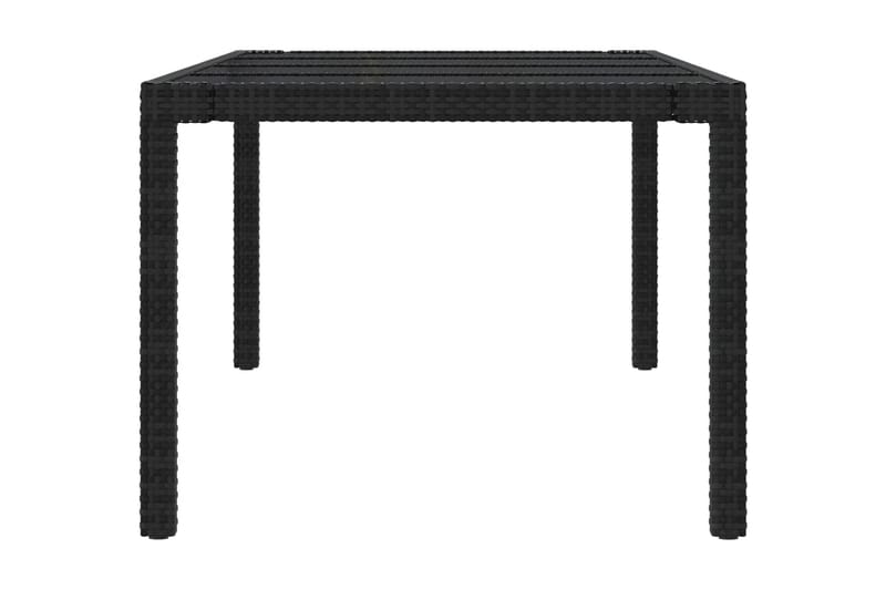Utebord svart 250x100x75 cm härdat glas och konstrotting - Svart - Matbord utomhus