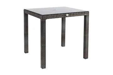 Utebord WICKER 73x73xH71cm Utebordsskiva: klart glas - Mörkbrun - Utemöbler & utemiljö - Utebord & trädgårdsbord - Matbord utomhus