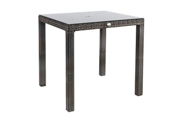 Utebord WICKER 73x73xH71cm Utebordsskiva: klart glas - Mörkbrun - Utemöbler & utemiljö - Utebord & trädgårdsbord - Matbord utomhus