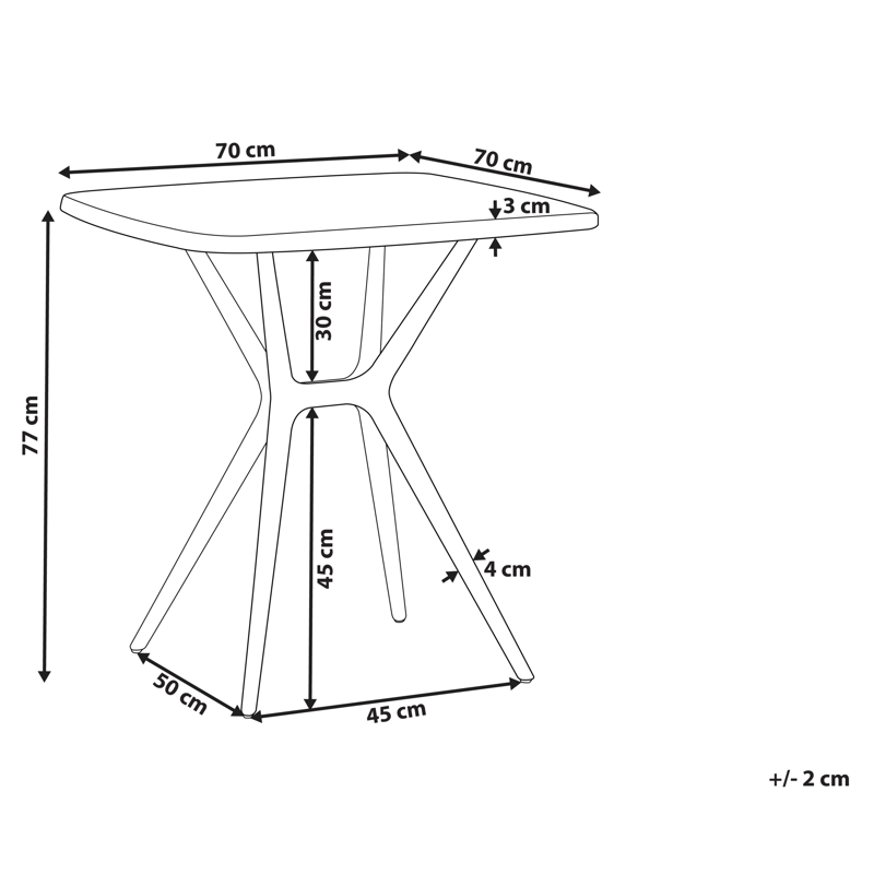 Matbord utomhus Piave 70x70 cm - Svart - Utemöbler & utemiljö - Utebord & trädgårdsbord - Matbord utomhus