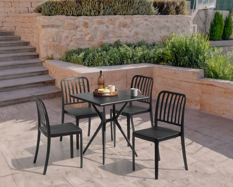 Matbord utomhus Piave 70x70 cm - Svart - Utemöbler & utemiljö - Utebord & trädgårdsbord - Matbord utomhus