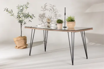 Viga Matbord Utomhus 90x160 cm – Rektangulärt Utebord i stål med glasskiva för Trädgården - Brun - Utemöbler & utemiljö - Utebord & trädgårdsbord - Matbord utomhus