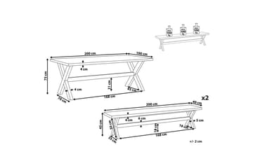 Matsalsset Olbia med bänkar 6-Sits - 6-Sits - Utemöbler & utemiljö - Utebord & trädgårdsbord - Matbord utomhus
