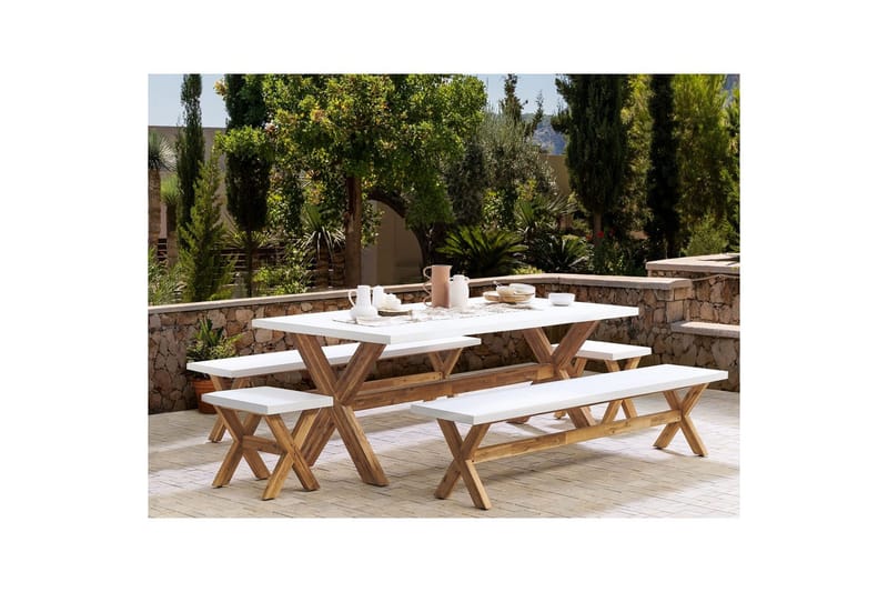 Matsalsset Olbia med bänkar 8-Sits - 8-Sits - Utemöbler & utemiljö - Utebord & trädgårdsbord - Matbord utomhus