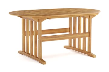 Menorca Ovalt Förlängningbart Matbord i trä Utomhus 90x150 cm - Teak / Natur - Utemöbler & utemiljö - Utebord & trädgårdsbord - Matbord utomhus