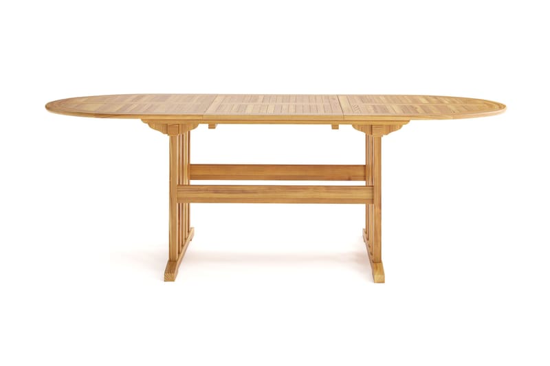 Menorca Ovalt Förlängningbart Matbord i trä Utomhus 90x150 cm - Teak / Natur - Utemöbler & utemiljö - Utebord & trädgårdsbord - Matbord utomhus