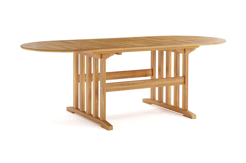 Menorca Ovalt Förlängningbart Matbord i trä Utomhus 90x150 cm - Teak / Natur - Utemöbler & utemiljö - Utebord & trädgårdsbord - Matbord utomhus