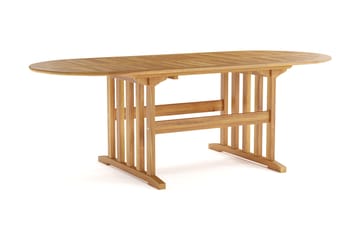 Menorca Ovalt Förlängningbart Matbord i trä Utomhus 90x150 cm - Teak / Natur - Utemöbler & utemiljö - Utebord & trädgårdsbord - Matbord utomhus