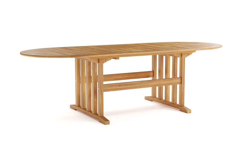 Menorca Stort Ovalt Förlängningbart Matbord i trä Utomhus 100x180 cm - Teak / Natur - Utemöbler & utemiljö - Utebord & trädgårdsbord - Matbord utomhus