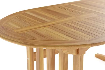 Menorca Stort Ovalt Förlängningbart Matbord i trä Utomhus 100x180 cm - Teak / Natur - Utemöbler & utemiljö - Utebord & trädgårdsbord - Matbord utomhus