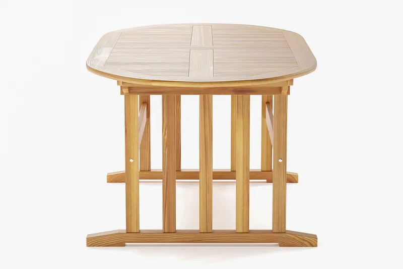 Menorca Stort Ovalt Förlängningbart Matbord i trä Utomhus 100x180 cm - Teak / Natur - Utemöbler & utemiljö - Utebord & trädgårdsbord - Matbord utomhus