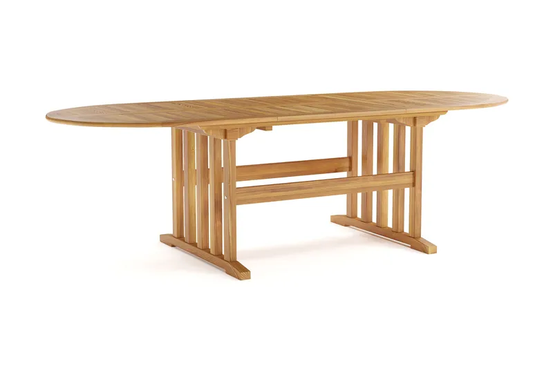 Menorca Stort Ovalt Förlängningbart Matbord i trä Utomhus 100x180 cm - Teak / Natur - Utemöbler & utemiljö - Utebord & trädgårdsbord - Matbord utomhus